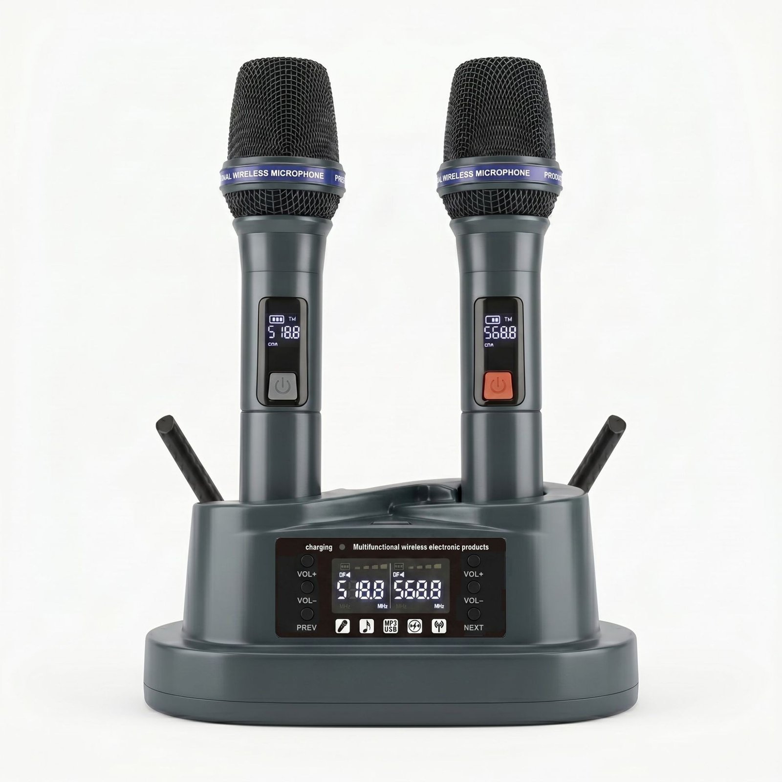 2600 dual wireless microphones with charging base